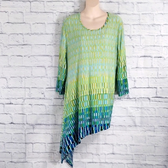 Cato Woman Tunic Top Assymetrical Long Sleeve Sz 14/16W - Picture 1 of 5